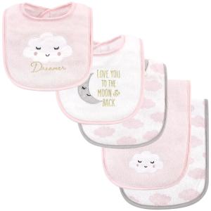image:imageHudson Baby Unisex Baby Cotton Terry Bib and Burp Cloth Set Mom Dad Dream One SizeDreamer