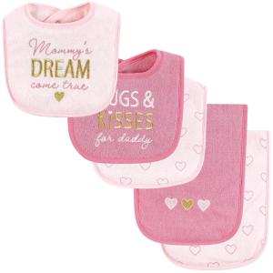 image:imageHudson Baby Unisex Baby Cotton Terry Bib and Burp Cloth Set Mom Dad Dream One SizeMom Dad Dream