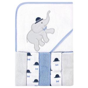 image:imageHudson Baby Unisex Baby Hooded Towel and Five Washcloths Pink Elephant One SizeHandsome Elephant