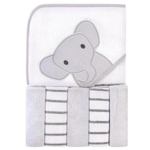 image:imageHudson Baby Unisex Baby Hooded Towel and Five Washcloths Pink Elephant One SizeModern Elephant