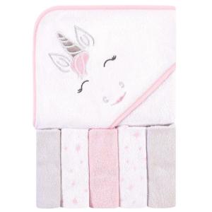 image:imageHudson Baby Unisex Baby Hooded Towel and Five Washcloths Pink Elephant One SizePink Unicorn