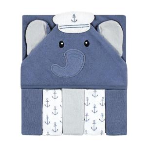 image:imageHudson Baby Unisex Baby Hooded Towel and Five Washcloths Pink Elephant One SizeSailor Elephant