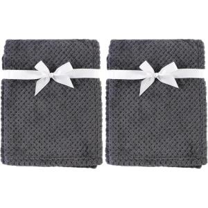 image:imageHudson Baby Unisex Baby Plush Waffle Blanket Hedgehog One SizeCharcoal