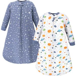 image:imageHudson Baby Unisex Baby Premium Quilted Long Sleeve Sleeping Bag and Wearable BlanketSpace 2pack