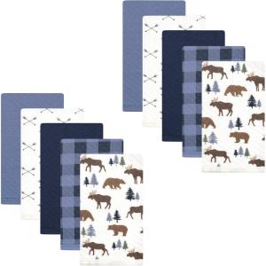 image:imageHudson Baby Unisex Baby Quilted Burp Cloths Moose Bear One SizeMoose Bear