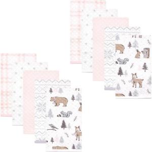 image:imageHudson Baby Unisex Baby Quilted Burp Cloths Moose Bear One SizeWinter Forest