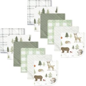 image:imageHudson Baby Unisex Baby Quilted Cotton Washcloths Forest Animals One SizeForest Animals