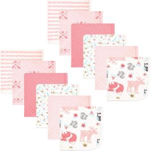 image:imageHudson Baby Unisex Baby Quilted Cotton Washcloths Forest Animals One SizeGirl Forest