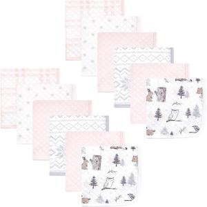 image:imageHudson Baby Unisex Baby Quilted Cotton Washcloths Forest Animals One SizeWinter Forest