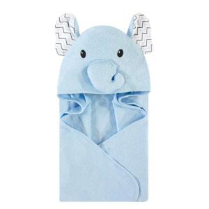 image:imageHudson Baby Unisex Baby Rayon from Bamboo Animal Face Hooded Towel Blue Elephant One SizeBlue Elephant
