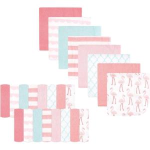 image:imageHudson Baby Unisex Baby Rayon from Bamboo Washcloth Bundle Sharks One SizeCoral Flamingo