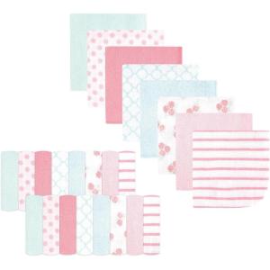 image:imageHudson Baby Unisex Baby Rayon from Bamboo Washcloth Bundle Sharks One SizeSoft Pink Roses
