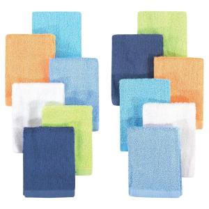 image:imageHudson Baby Unisex Baby Rayon from Bamboo Woven Washcloths 12pk Black White One SizeBlue Orange Lime