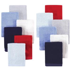image:imageHudson Baby Unisex Baby Rayon from Bamboo Woven Washcloths 12pk Black White One SizeBlue Red