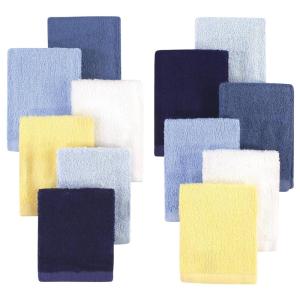 image:imageHudson Baby Unisex Baby Rayon from Bamboo Woven Washcloths 12pk Black White One SizeBlue Yellow