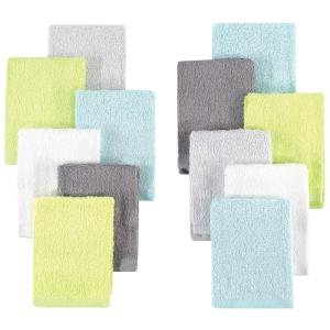 image:imageHudson Baby Unisex Baby Rayon from Bamboo Woven Washcloths 12pk Black White One SizeGray Mint Lime