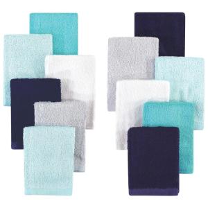 image:imageHudson Baby Unisex Baby Rayon from Bamboo Woven Washcloths 12pk Black White One SizeNavy Teal