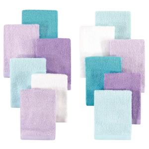 image:imageHudson Baby Unisex Baby Rayon from Bamboo Woven Washcloths 12pk Black White One SizePurple Mint