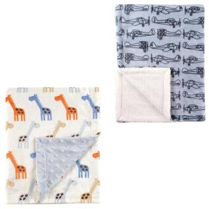 image:imagePlush Blanket 2PkBlue GiraffeAirplane