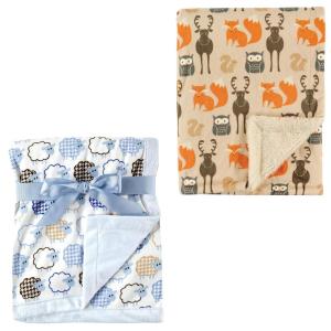 image:imagePlush Blanket 2PkBlue SheepForest