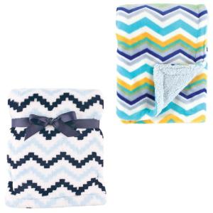 image:imagePlush Blanket 2PkChevronBlue Chevron