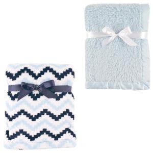 image:imagePlush Blanket 2PkChevronPowder Blue