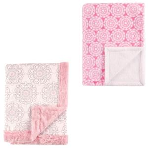 image:imagePlush Blanket 2PkFloralMedallion