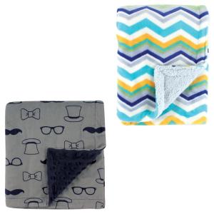 image:imagePlush Blanket 2PkGentlemanBlue Chevron