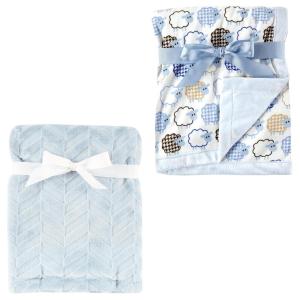 image:imagePlush Blanket 2PkHerringboneBlue Sheep