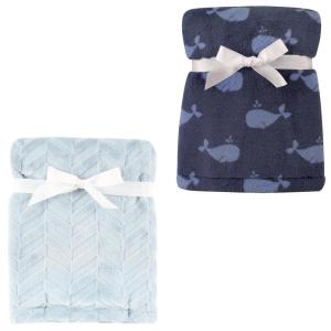 image:imagePlush Blanket 2PkHerringboneWhale