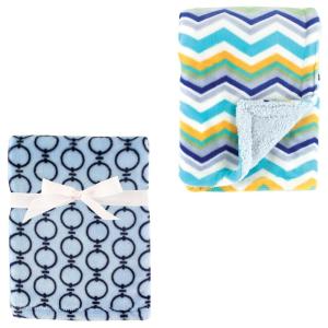 image:imagePlush Blanket 2PkLinksBlue Chevron