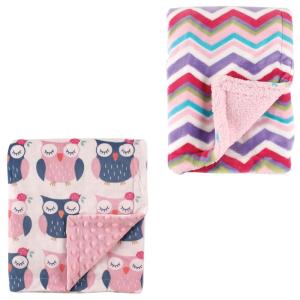 image:imagePlush Blanket 2PkOwlsPink Chevron