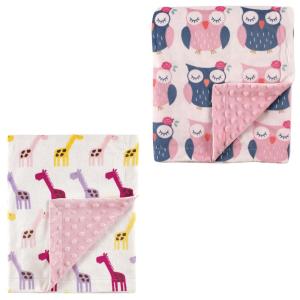 image:imagePlush Blanket 2PkPink GiraffeOwls
