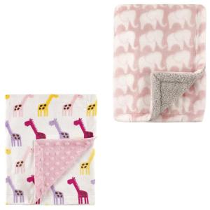 image:imagePlush Blanket 2PkPink GiraffePink Elephant