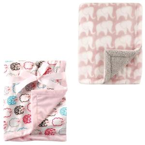 image:imagePlush Blanket 2PkPink SheepPink Elephant