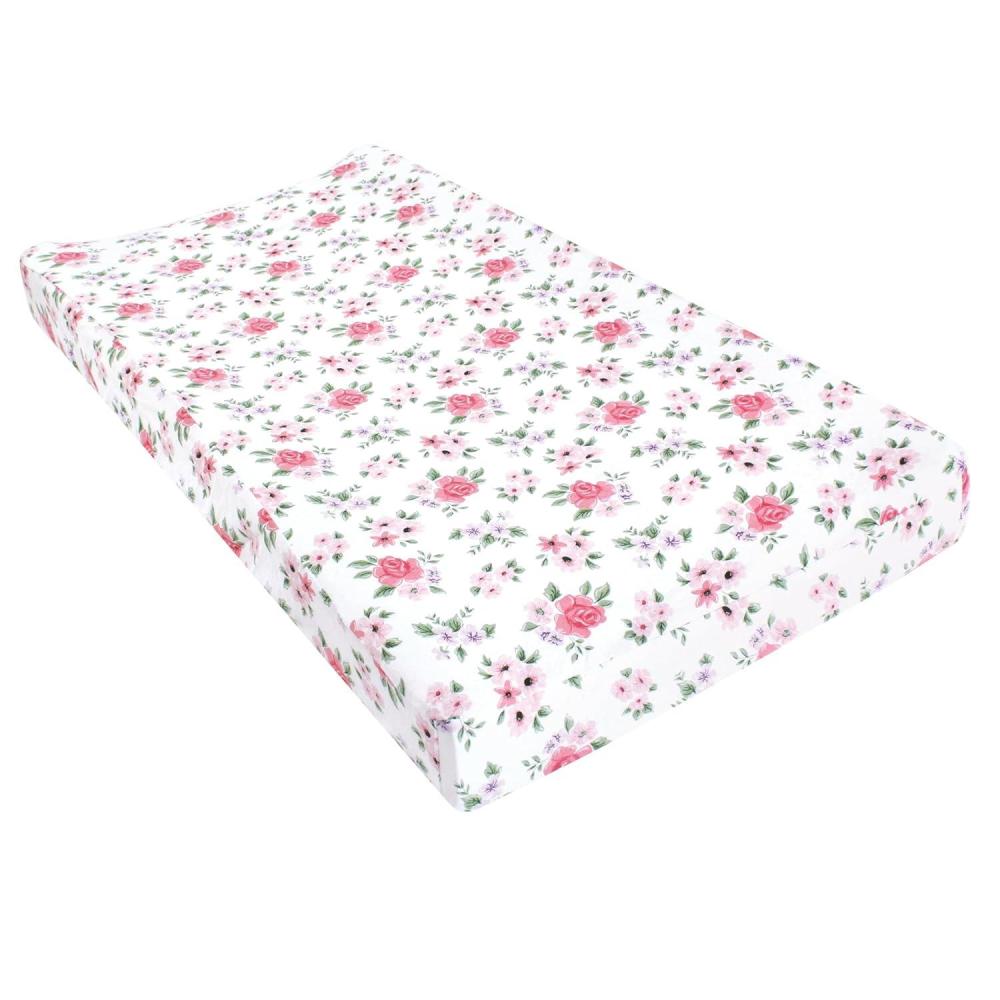 image:imageHudson Baby Unisex Baby Cotton Changing Pad Cover Pink Safari One SizeVintage Floral
