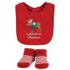 image:imageHudson Baby Unisex Baby Cotton Bib and Sock Set Cowboy One SizeMoose Be Christmas