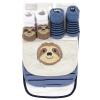 image:imageHudson Baby Unisex Baby Cotton Bib and Sock Set Cowboy One SizeSloth