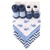 image:imageHudson Baby Unisex Baby Cotton Bib and Sock Set Cowboy One SizeWhale