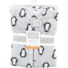image:imageHudson Baby Unisex Baby Plush Sleeping Bag Sack BlanketLongsleeve Gray Penguin