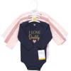 image:imageHudson Baby babygirls Cotton Longsleeve Bodysuits 5packGirl Daddy Pink Navy