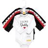 image:imageHudson Baby babygirls Cotton Longsleeve Bodysuits 5packGirl Daddy Red Black