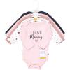 image:imageHudson Baby babygirls Cotton Longsleeve Bodysuits 5packGirl Mommy Pink Navy