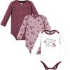 image:imageHudson Baby Baby Girls Cotton Longsleeve Bodysuits 3packPlum Wildflower