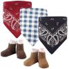 image:imageHudson Baby Unisex Baby Cotton Bib and Sock Set Cowboy One SizeCowboy