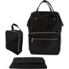 image:imageHudson Baby Unisex Baby Premium Diaper Bag Changing Pad and Bottle Bag Black One SizeBlack