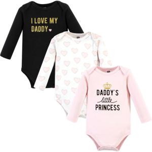 image:imageHudson Baby Baby Girls Cotton Longsleeve Bodysuits 3packDaddys Little Princess