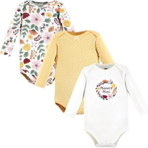 image:imageHudson Baby Baby Girls Cotton Longsleeve Bodysuits 3packFall Botanical Mini