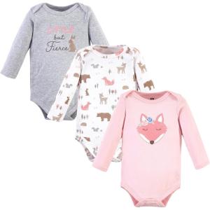 image:imageHudson Baby Baby Girls Cotton Longsleeve Bodysuits 3packGirl Fox