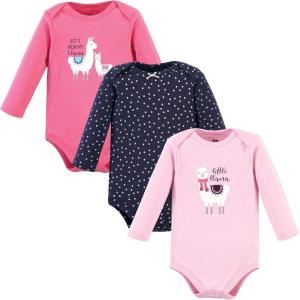 image:imageHudson Baby Baby Girls Cotton Longsleeve Bodysuits 3packLittle Llama